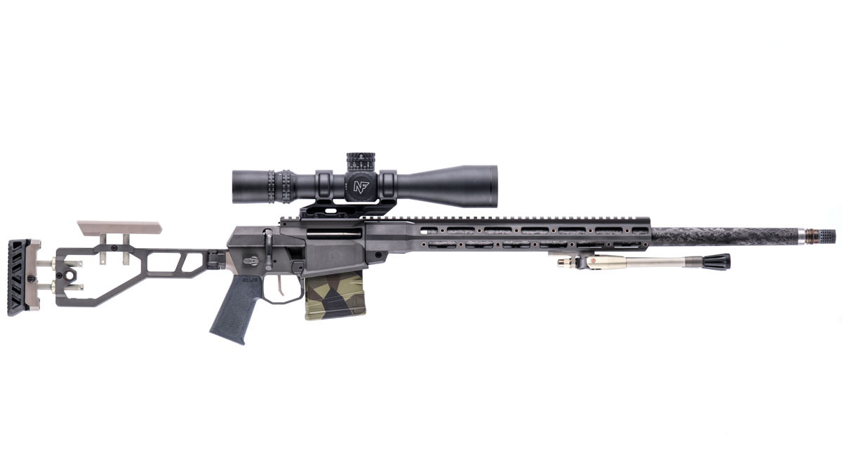 Q The Fix Precision Rifle (6.5CM), with Nightforce ATACR 4-20x50 on Scalarworks LEAP/09 mount. Proof Reseatrch 22" barrel, Q Cherry Bomb..