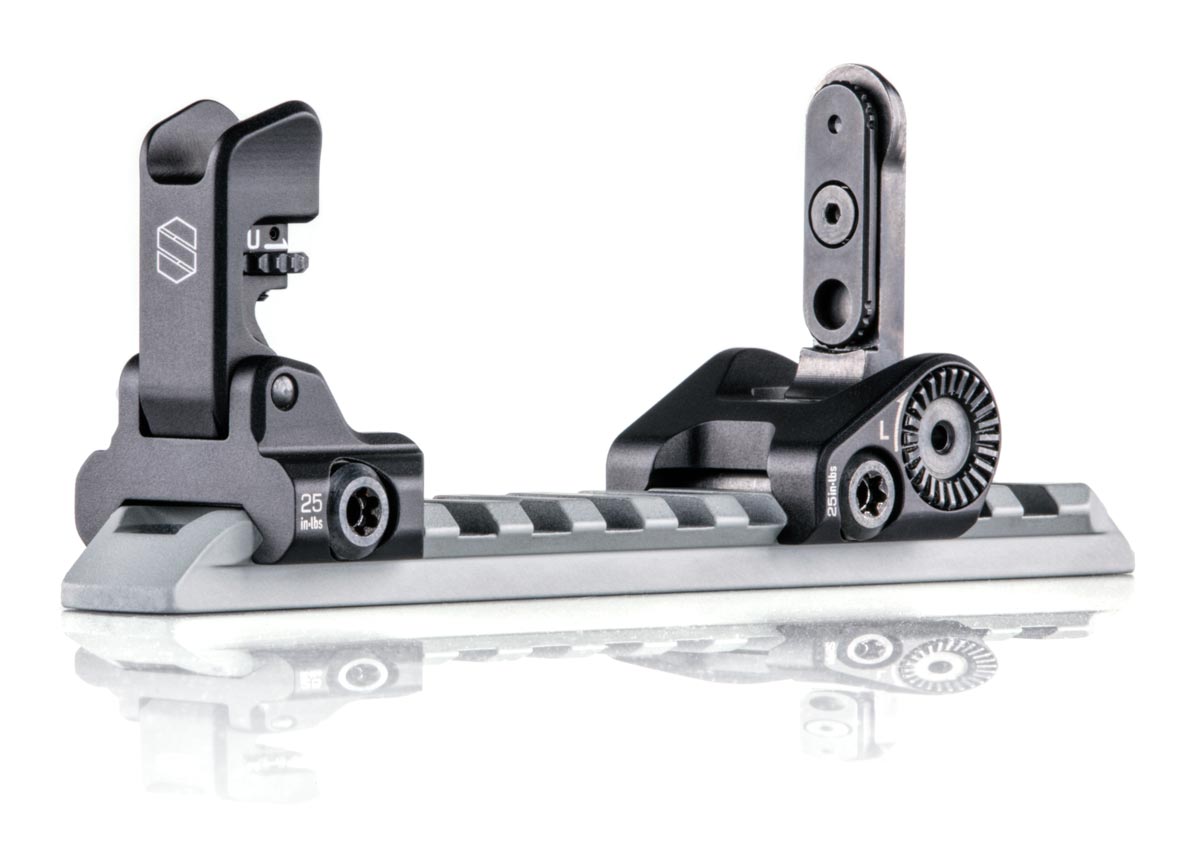 thumbnail image 2 of Anodized Silver Picatinny Flip-Up Iron Sight Set - Front & Rear BUIS 2 of 4